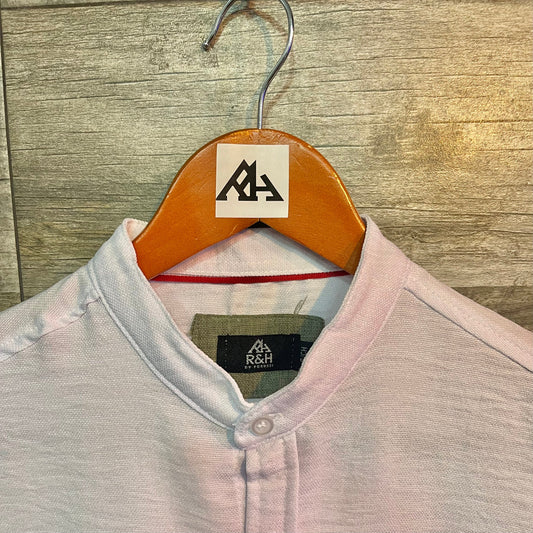 Camisa corrugada cuello Mao Blanco - R&H By Perussi MX