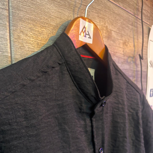 Camisa Corrugada Cuello Mao Negro - R&H By Perussi MX