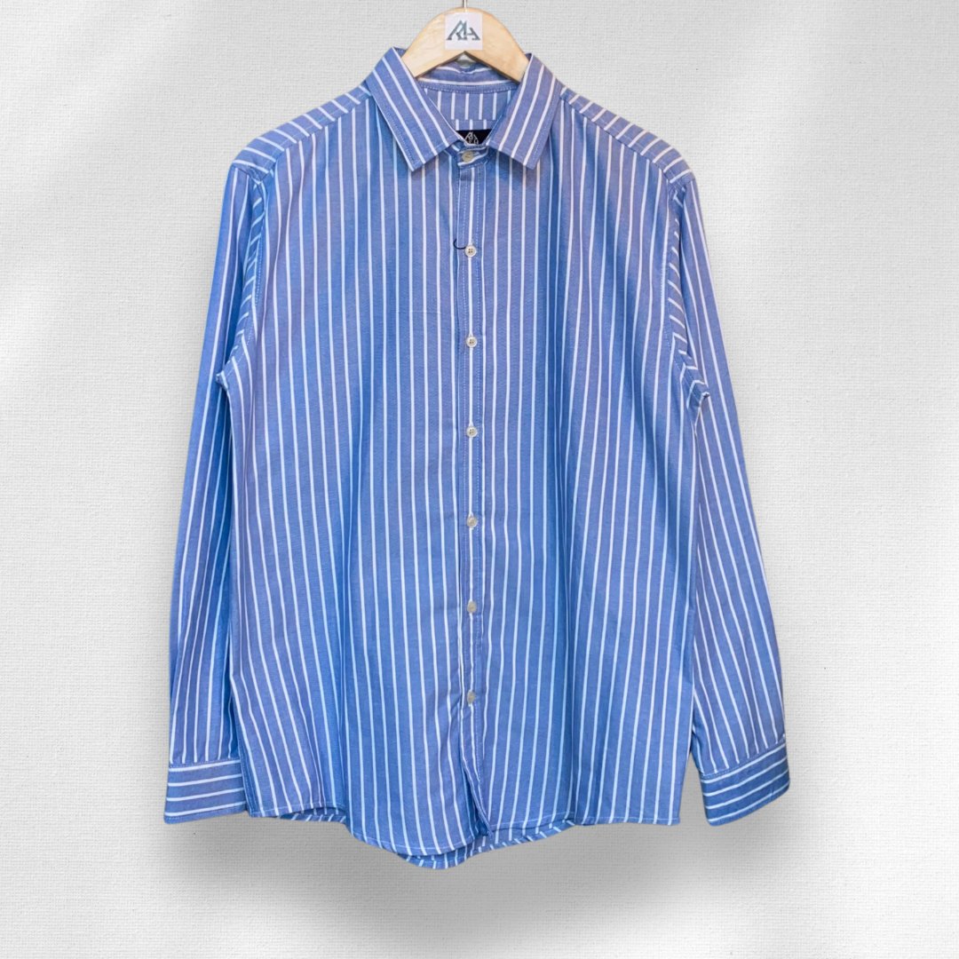 Camisa Rayada Azul Rey - R&H By Perussi MX