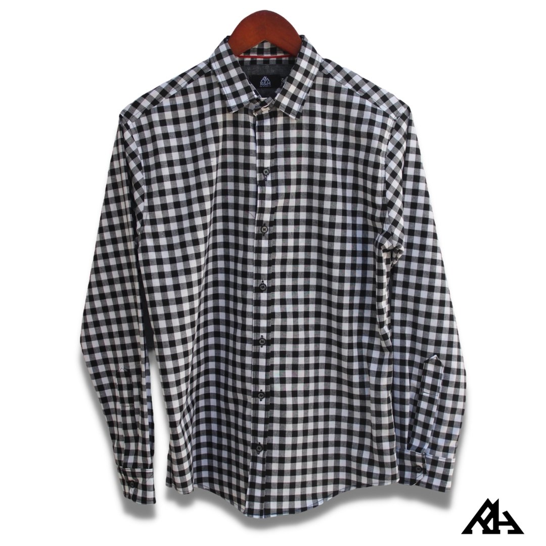 Camisa Manga Larga de Cuadros Negros - R&H By Perussi MX