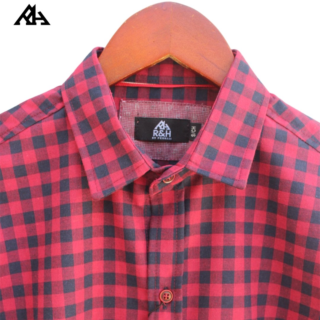 Camisa Manga Larga de Cuadros Roja/Azul - R&H By Perussi MX