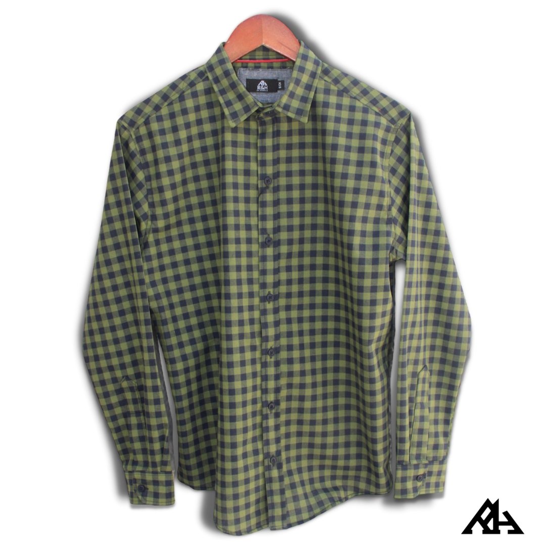 Camisa Manga Larga de Cuadros Verde - R&H By Perussi MX