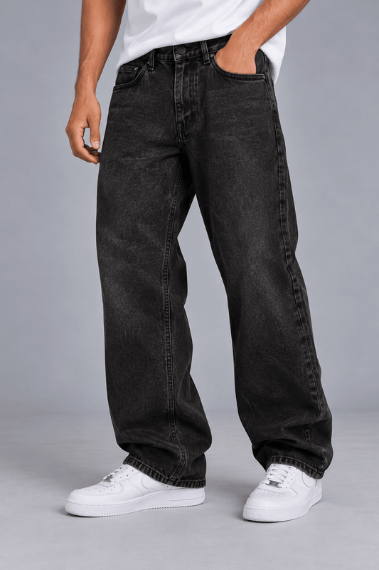 Jeans Baggy Fit Negro Lavado - R&H By Perussi MX