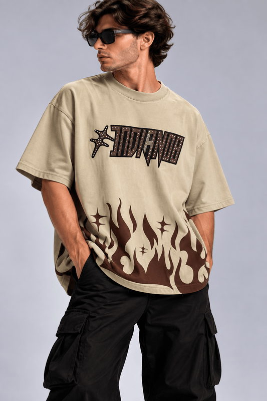 Playera Oversize Flames - R&H By Perussi MX