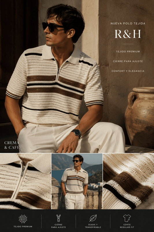 Playera Polo tejida con cierre Stockton - R&H By Perussi MX