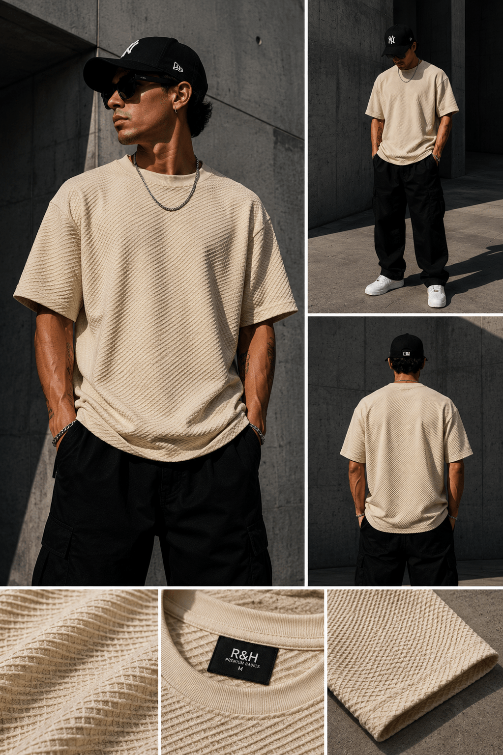 Playera textura Oversize - R&H By Perussi MX