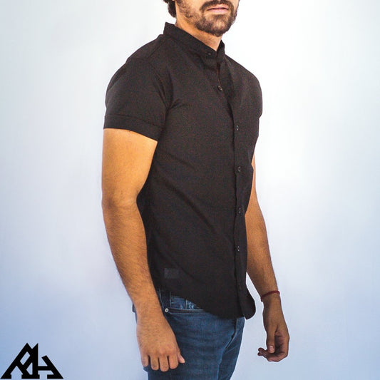 Camisa negra cuello mao - R&H By Perussi MX