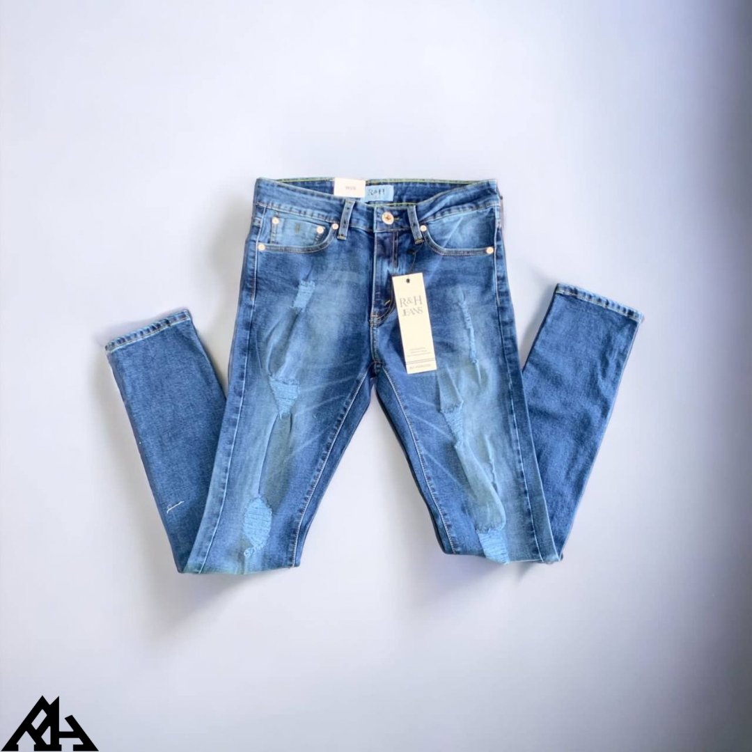 Jeans de mezclilla rasgados azul marino R H By Perussi MX